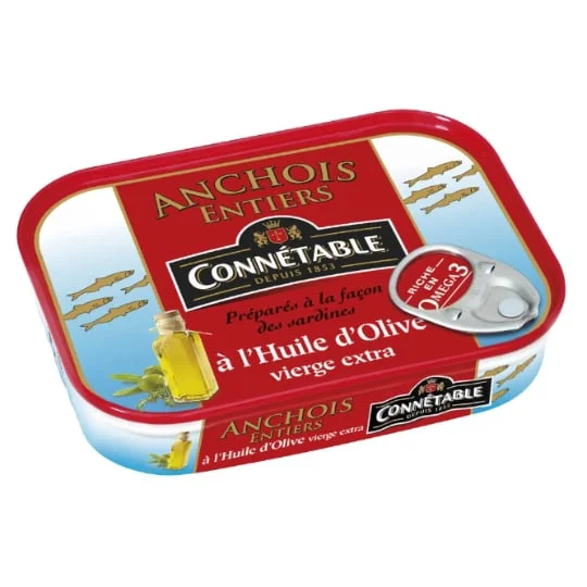 Anchois entiers huile d'olive