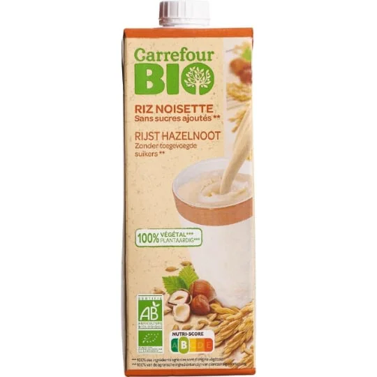 Boisson végétale riz noisette s/sucres ajoutés Bio