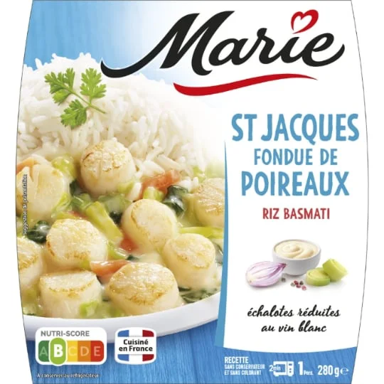Plat cuisiné St Jacques & riz