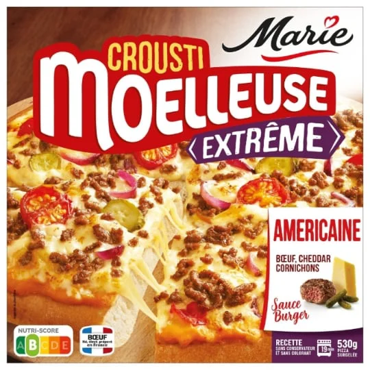Pizza boeuf/cheddar/cornichons Crousti Moelleuse