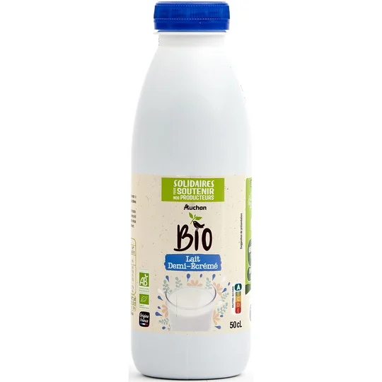 Lait demi-écrémé bio UHT filière responsable
