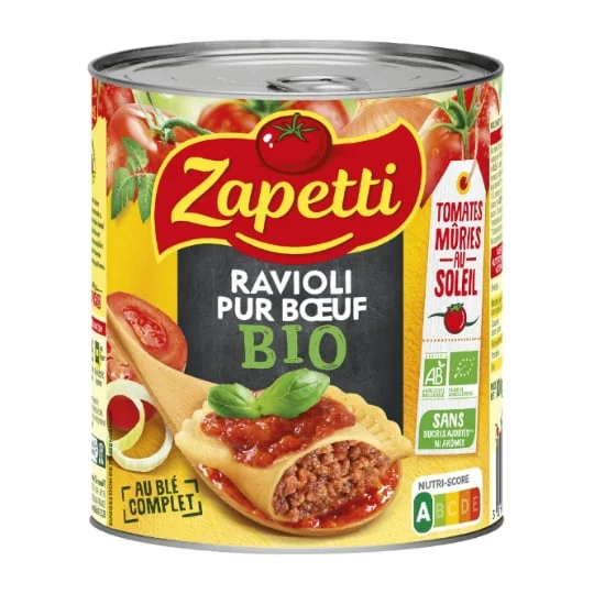 Plat cuisiné ravioli pur boeuf bio