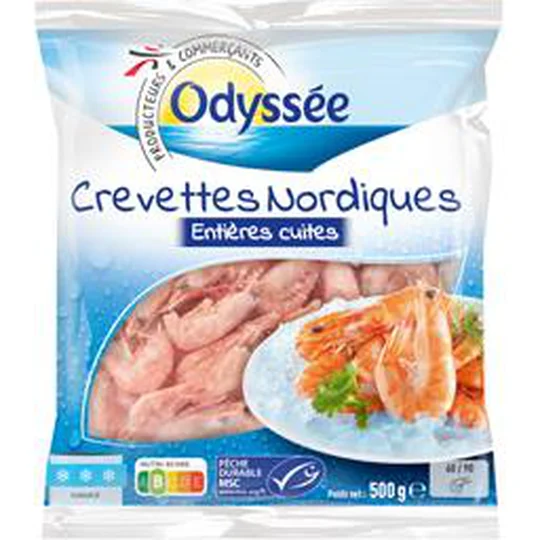 Crevettes nordiques entières cuites