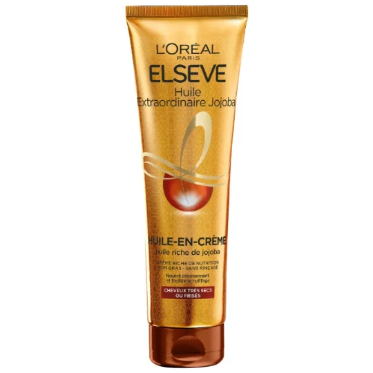 Huile-en-crème riche en nutrition, non gras - sans rinçage, cheveux très secs ou frisés