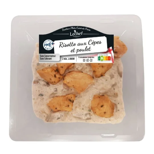 Plat cuisiné aux cèpes et poulet