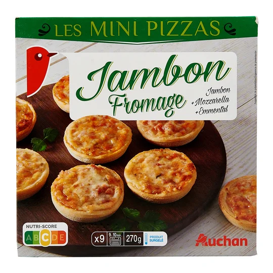 Mini pizza au jambon et fromage
