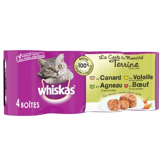 Terrine pour chat adultes aux viandes
