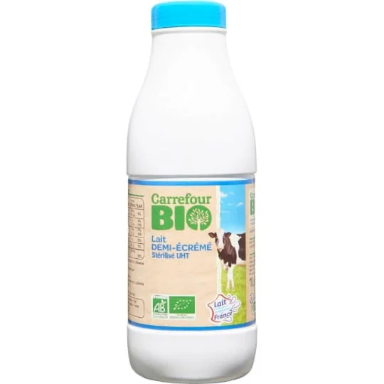 Lait Demi-Ecreme Bio Stérilisé UHT