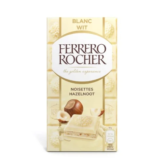 Tablette chocolat blanc fourrée noisettes