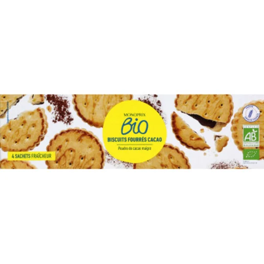 Biscuits fourrés cacao bio