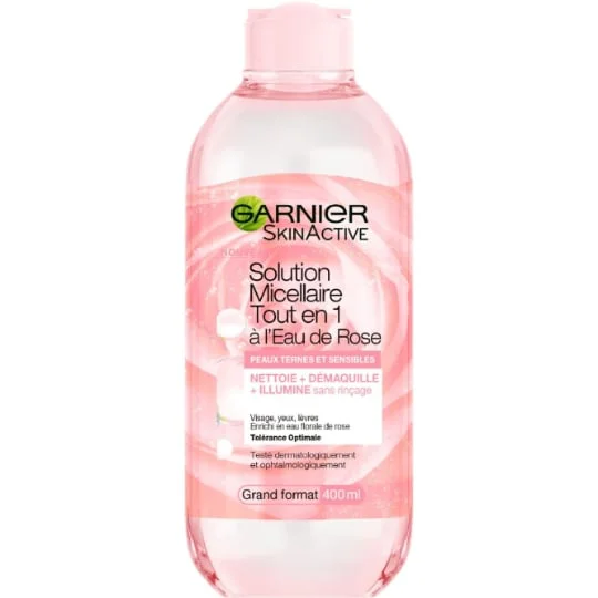 Eau Micellaire Eau de Rose Tout en 1 Peaux Ternes