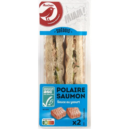 Sandwich suédois au saumon sauce yaourt