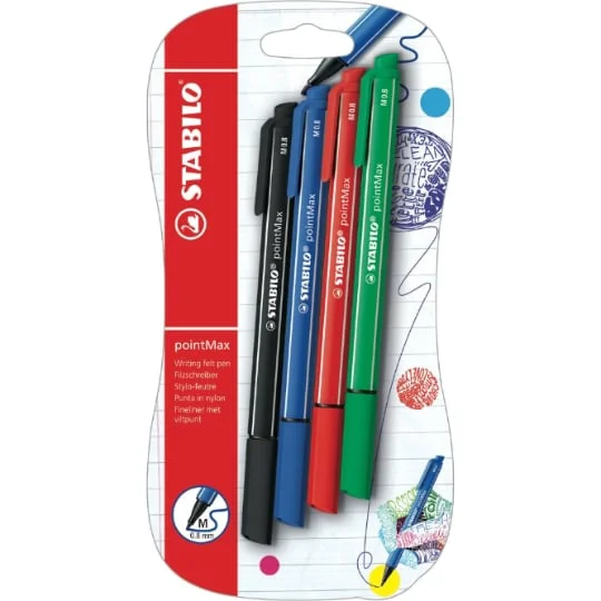 Feutres d'écriture PointMax -plusieurs couleurs x4