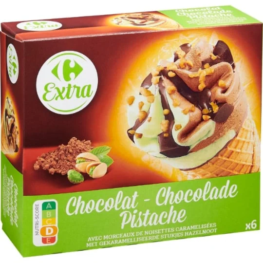 Glaces chocolat pistache