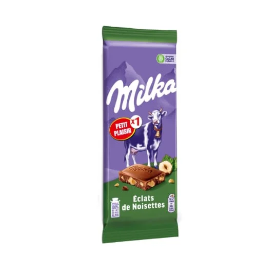 Tablette de chocolat au lait aux éclats de noisette