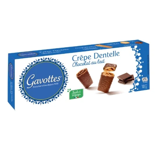 Biscuits crêpe dentelle chocolat au lait