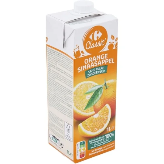 Jus d'orange sans pulpe