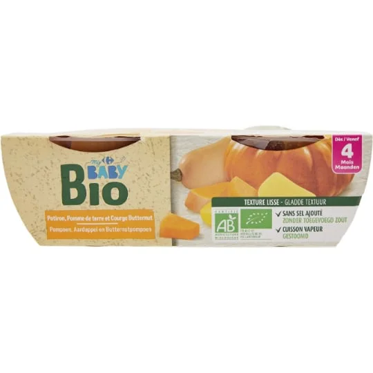 Plat bébé bio dès 4 mois potiron courge