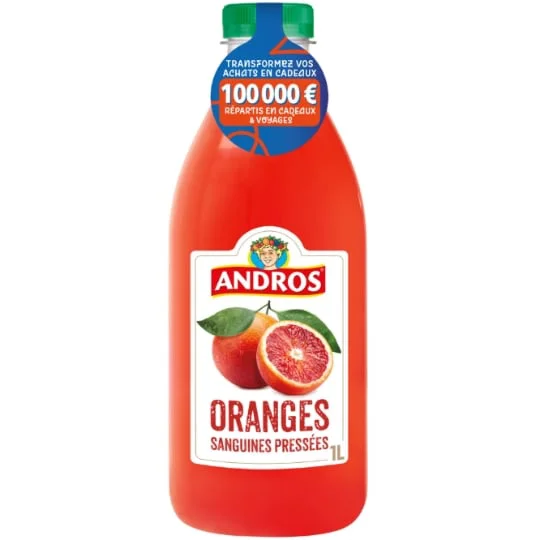 Jus d'oranges sanguines pressées 100% pur jus sans sucres ajoutés
