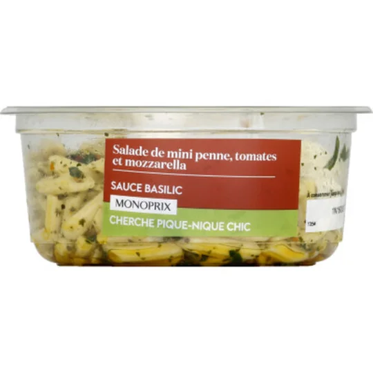 Mini Penne Tomates Mozza sauce Basilic