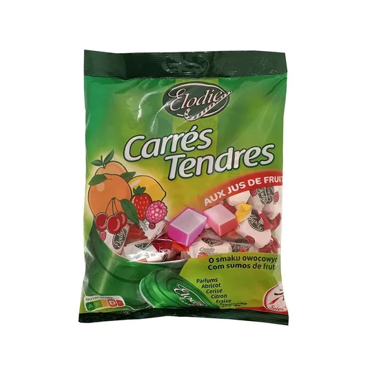 Bonbons Carrés Tendres aux jus de fruits