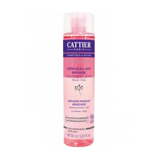 Démaquillant biphase yeux sensibles lèvres bleuet rose