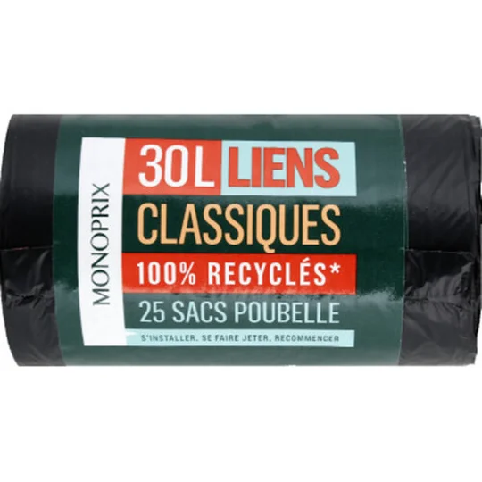 Sacs poubelle 30L liens classiques