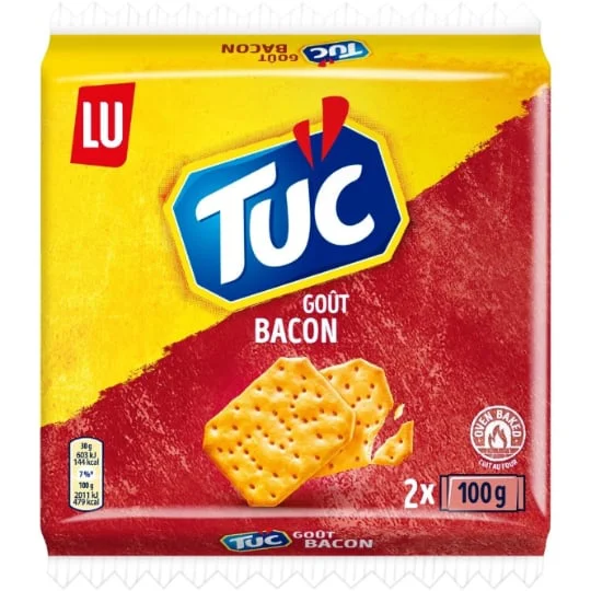 Biscuits apéritifs crackers goût bacon