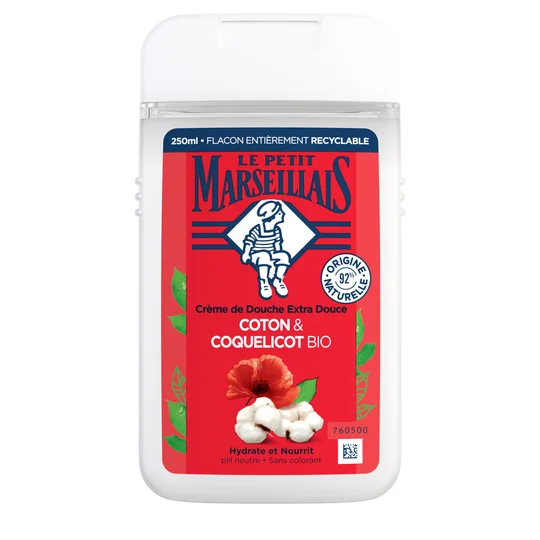 Douche crème extra doux lait de coton et coquelicot