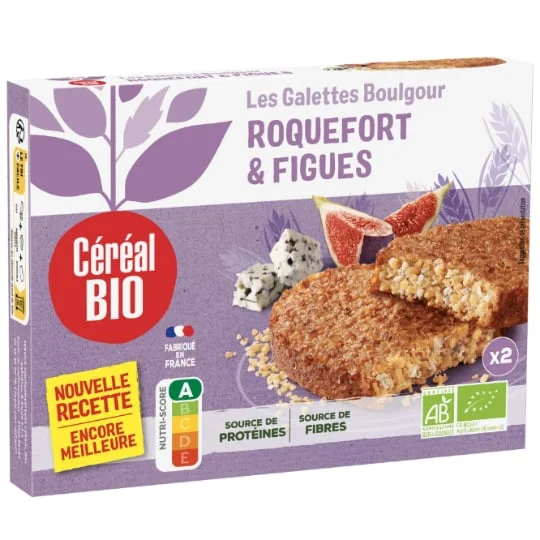 Galettes boulgour au roquefort et figues Bio