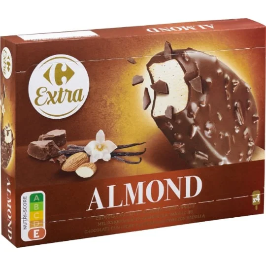 Glaces chocolat au lait amandes