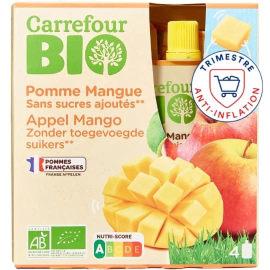Compote bio pommes mangues s/s ajoutés