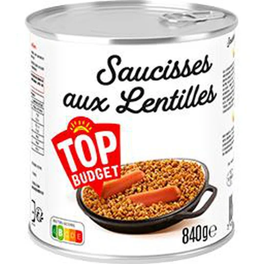 Saucisses aux lentilles