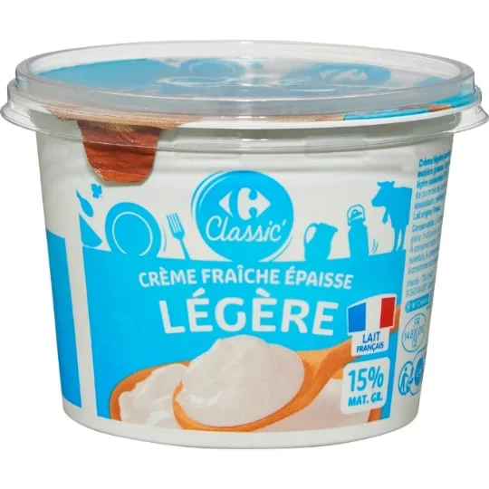 Crème fraîche épaisse légère 15% MG