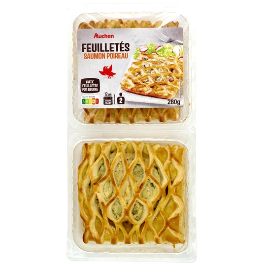 Feuilletée de saumon et poireaux