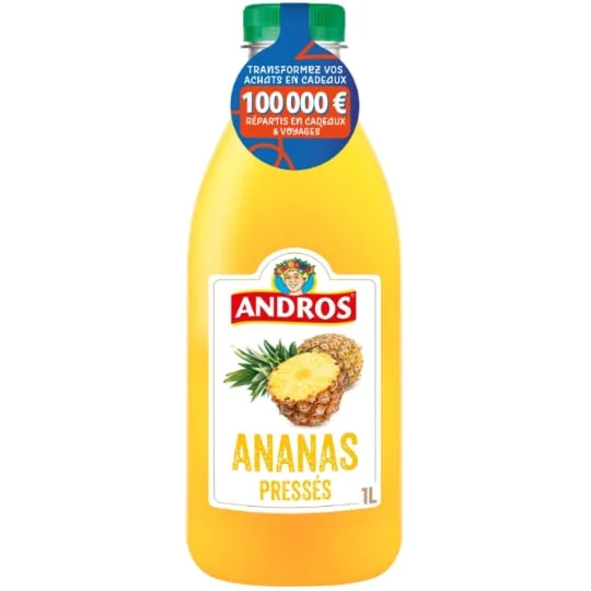 Jus d'ananas pressés 100% pur jus sans sucres ajoutés