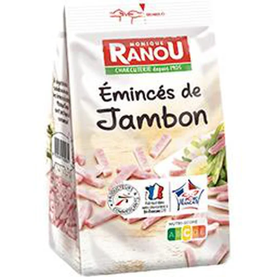 Emincés de jambon réduit en sel