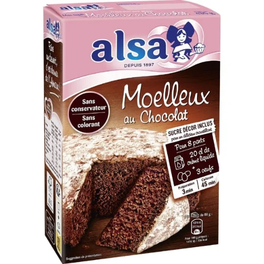 Préparation gâteau Moelleux au chocolat