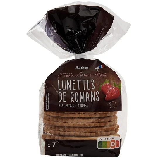 Biscuits lunettes de Romans pur beurre à la fraise de la Drôme