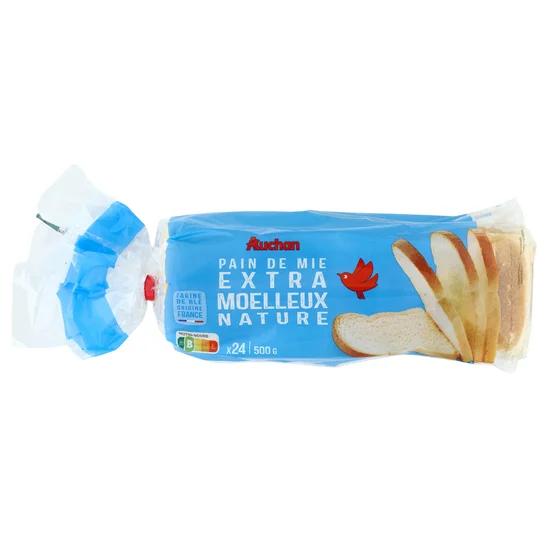 Pain de mie nature extra moelleux avec croûte sans huile de palme