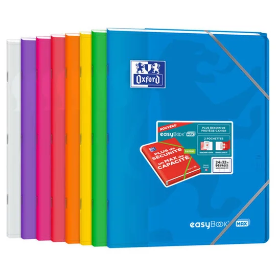 Cahier Piqûre EasyBook Max 520 Seyès 240x320mm Assorti