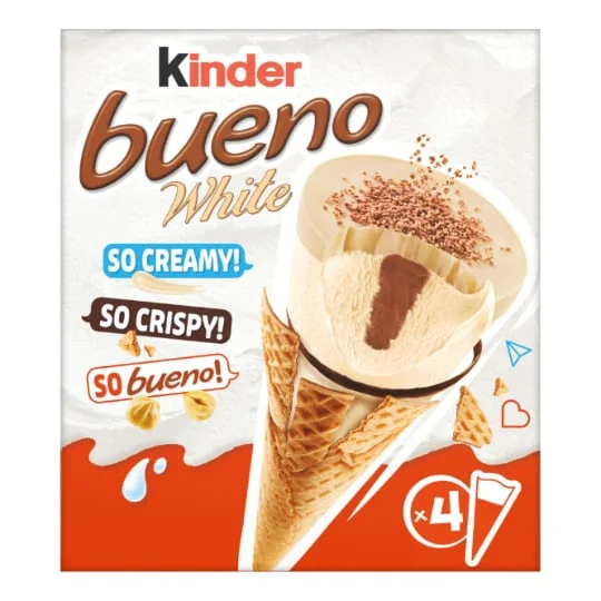 Glaces cônes fourrées noisettes et chocolat blanc