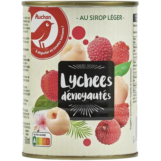 Litchis dénoyautés au sirop léger