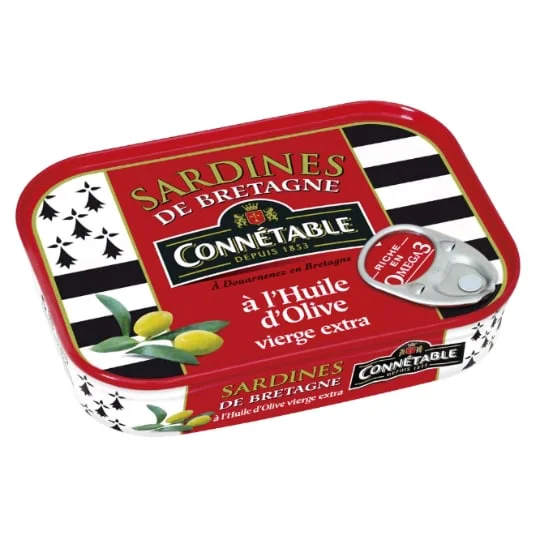 Sardines à l'huile d'olive vierge extra de Bretagne