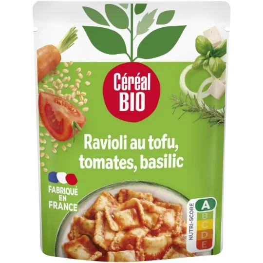 Raviolis tomates, tofu et basilic Bio