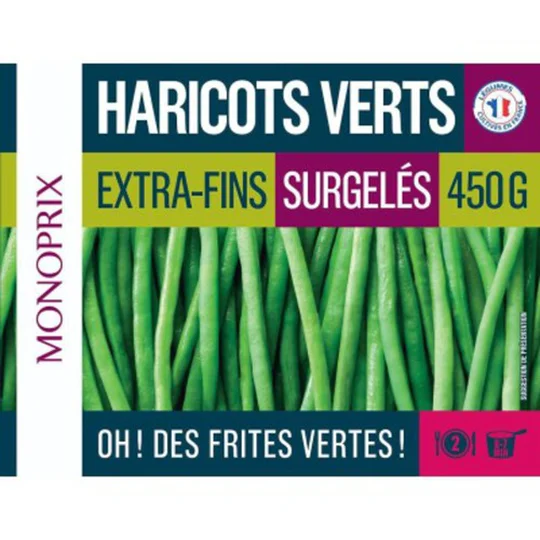 Haricots verts extra-fins, surgelés
