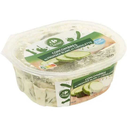 Concombres fromage blanc et ciboulette