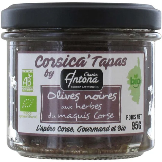 Tapas Olives Noires aux Herbes du maquis de Corse Bio