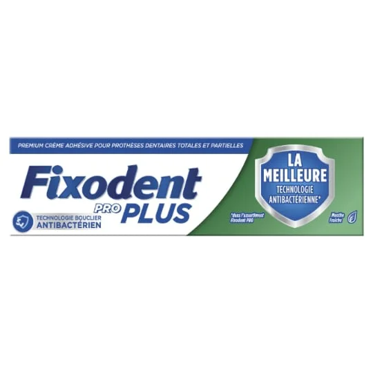 Crème Adhésive Fixation Plus Antibactérien Menthe Fraîche