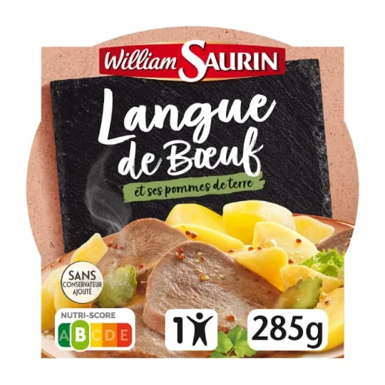 Plat cuisiné langue de boeuf et ses pommes de terre